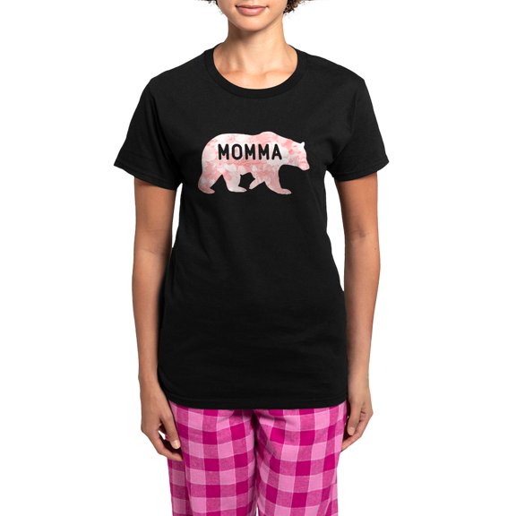 CafePress - Momma Bear Women's Dark Pajamas - Women's Short Sleeve Print T-Shirt and Pants Dark Cotton Pajama Set