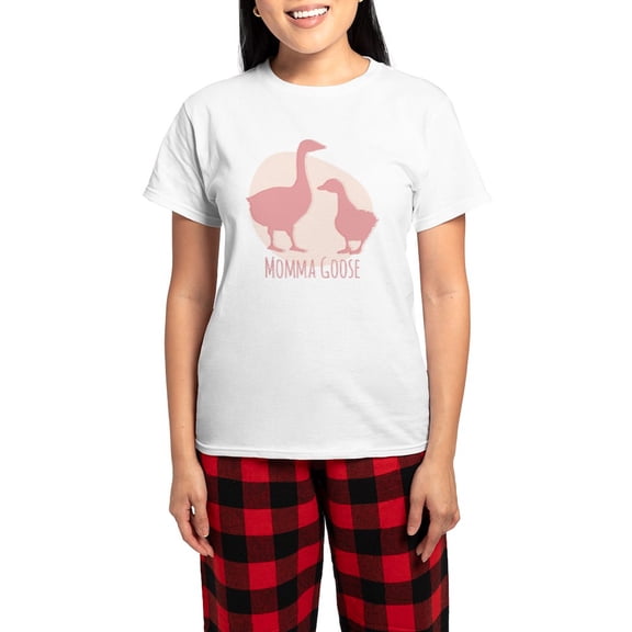 CafePress - Momma Goose Pajamas - Women's Short Sleeve Print T-Shirt and Pants Light Cotton Pajama Set
