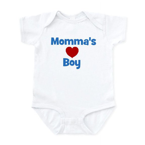 CafePress - Momma's Boy Red Heart Infant Creeper - Baby Light Bodysuit, Size Newborn - 24 Months