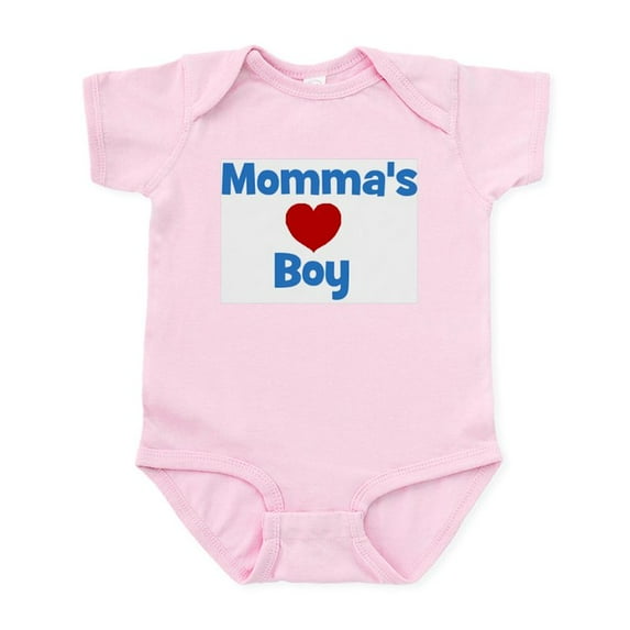 CafePress - Momma's Boy Red Heart Infant Creeper - Baby Light Bodysuit, Size Newborn - 24 Months