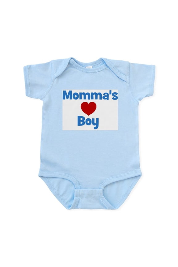 - Momma's Boy Red Heart Infant Creeper - Baby Light Bodysuit, Size Newborn - 24 Months