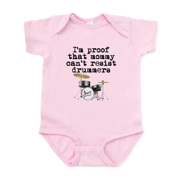 CafePress - Mommy Cant Resist Drummers Body Suit - Baby Light Bodysuit, Size Newborn - 24 Months