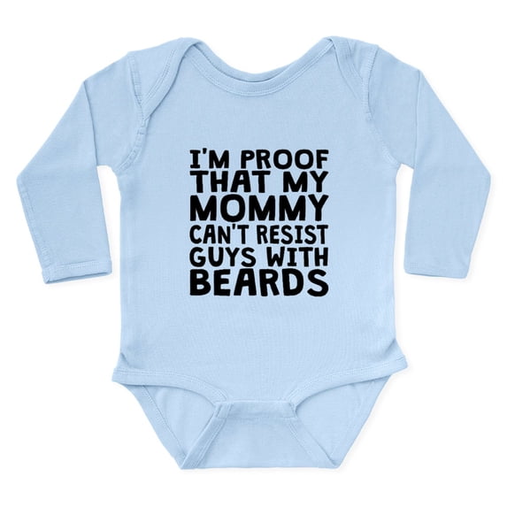 CafePress - Mommy Cant Resist Guys With Beards Body Suit - Long Sleeve Cotton Baby Bodysuit