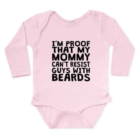 CafePress - Mommy Cant Resist Guys With Beards Body Suit - Long Sleeve Cotton Baby Bodysuit
