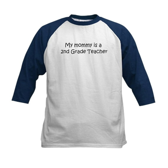 CafePress - Mommy Is A 2Nd Grade Teacher Kids Baseball Jersey - Kids Cotton Baseball Jersey, 3/4 Sleeve Shirt