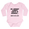 thumbnail image 1 of CafePress - Mommy Thinks She's In Charge Body Suit - Long Sleeve Cotton Baby Bodysuit, 1 of 4