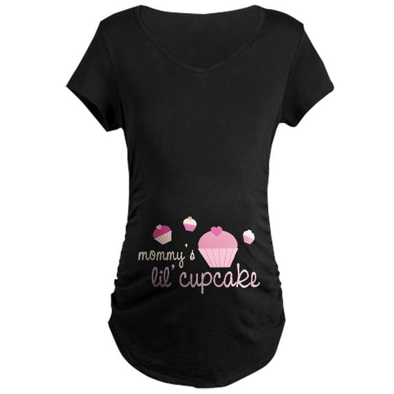 CafePress - Mommy's Lil' Cupcake Maternity Dark T Shirt - Maternity Dark T-Shirt