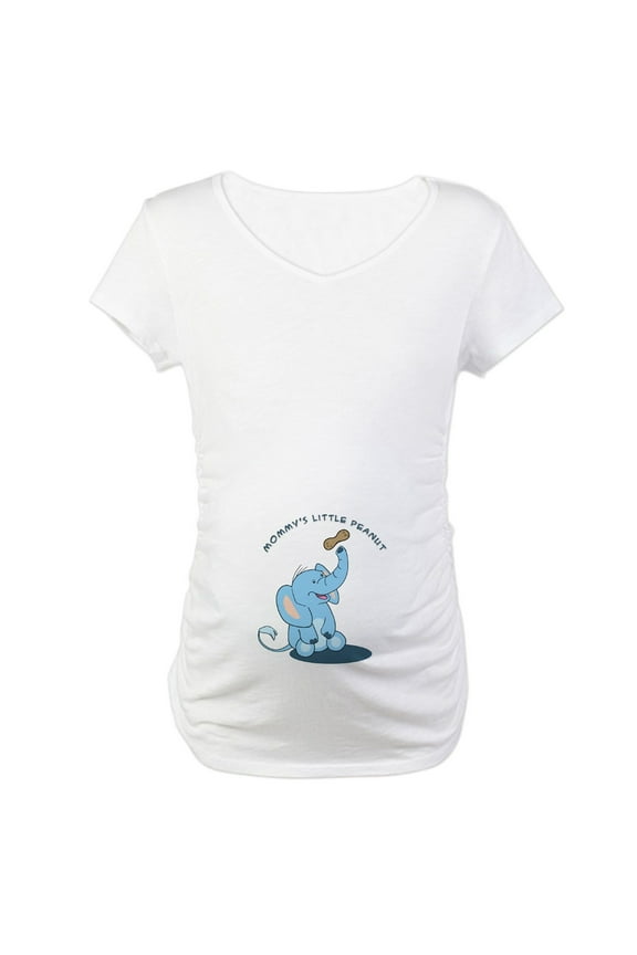 - Mommy's Little Peanut Blue Maternity T Shirt - Cotton Maternity T-shirt, Cute & Funny Pregnancy Tee