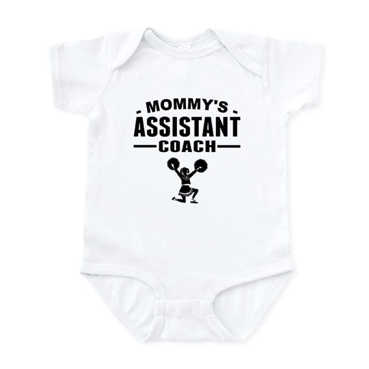 CafePress Mommys Assistant Cheer Coach Body Suit Baby Light