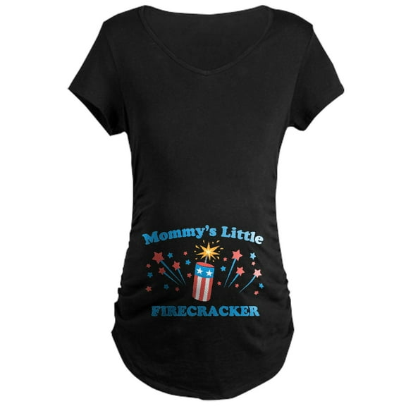 CafePress - Mommys Little Firecracker Maternity T Shirt - Maternity Dark T-Shirt