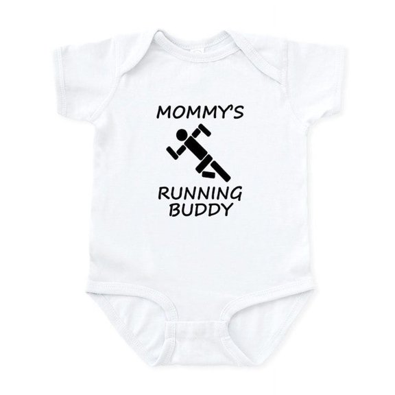 CafePress - Mommys Running Buddy Body Suit - Baby Light Bodysuit, Size Newborn - 24 Months