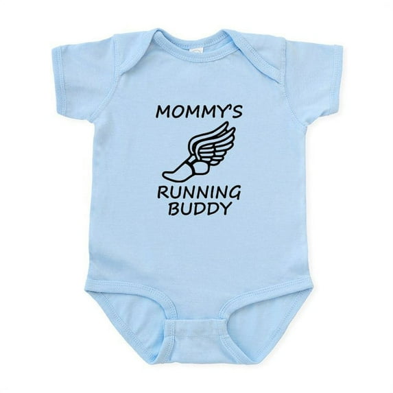CafePress - Mommys Running Buddy Body Suit - Baby Light Bodysuit, Size Newborn - 24 Months