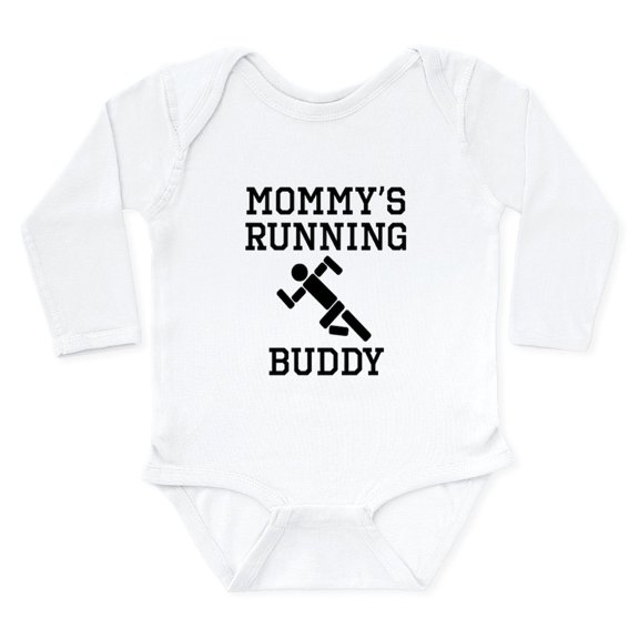 CafePress - Mommys Running Buddy Body Suit - Long Sleeve Cotton Baby Bodysuit