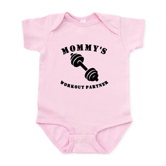CafePress - Mommys Workout Partner Body Suit - Baby Light Bodysuit, Size Newborn - 24 Months