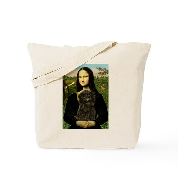 CafePress - Mona Lisa & Affenpinscher Tote Bag - Unisex Canvas Tote Bag, Beige, 1-Piece