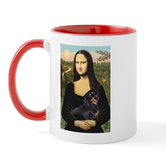 CafePress - Mona Lisa/Dachshund (BT4) Mug - 11 oz Ceramic Mug - Novelty Coffee Tea Cup