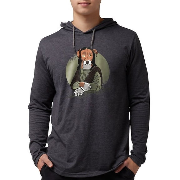 CafePress - Mona Lisa Dog Long Sleeve T Shirt - Mens Hooded Shirt