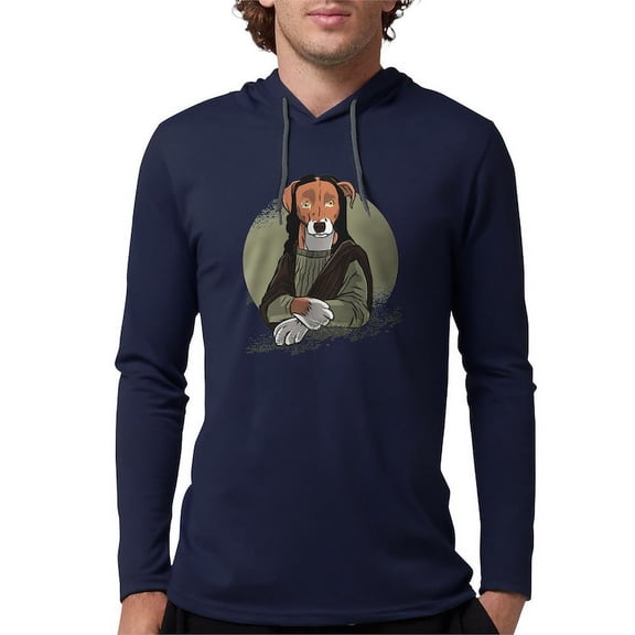 CafePress - Mona Lisa Dog Long Sleeve T Shirt - Mens Hooded Shirt