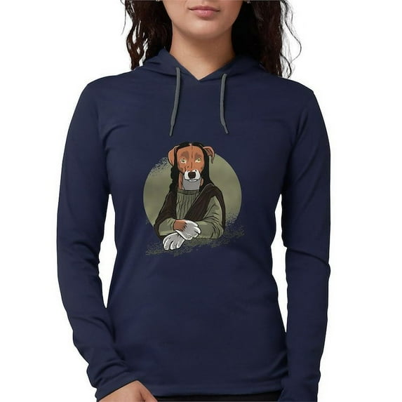 CafePress - Mona Lisa Dog Long Sleeve T Shirt - Womens Hooded Shirt