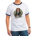 thumbnail image 1 of CafePress - Mona Lisa Dog T Shirt - 100% Cotton Ringed T-Shirt, 1 of 4