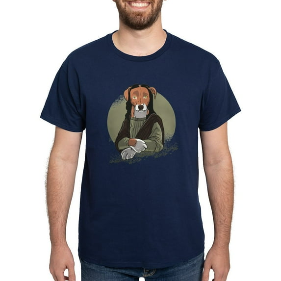 CafePress - Mona Lisa Dog T Shirt - Men's Classic Graphic Cotton T-Shirt