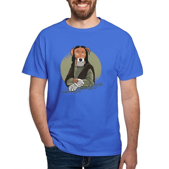 CafePress - Mona Lisa Dog T Shirt - Men's Classic Graphic Cotton T-Shirt