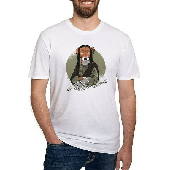 CafePress - Mona Lisa Dog T Shirt - Fitted T-Shirt, Vintage Fit Soft Cotton Tee