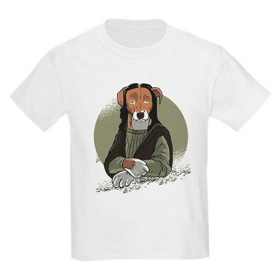 CafePress - Mona Lisa Dog T Shirt - Light T-Shirt Kids XS-XL