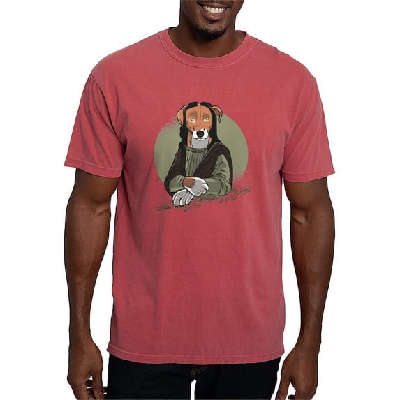 CafePress - Mona Lisa Dog T Shirt - Mens Comfort Colors Shirt