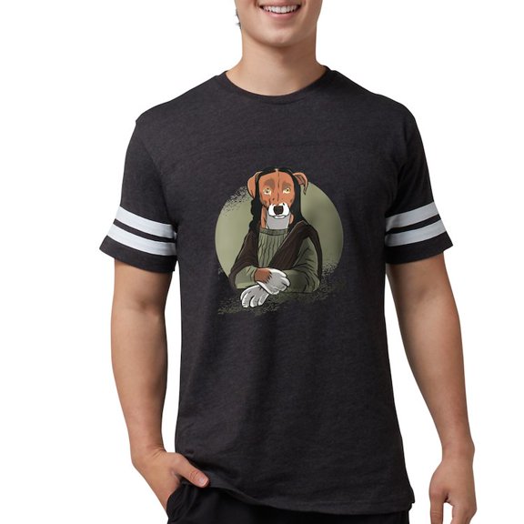 CafePress - Mona Lisa Dog T Shirt - Mens Football Shirt