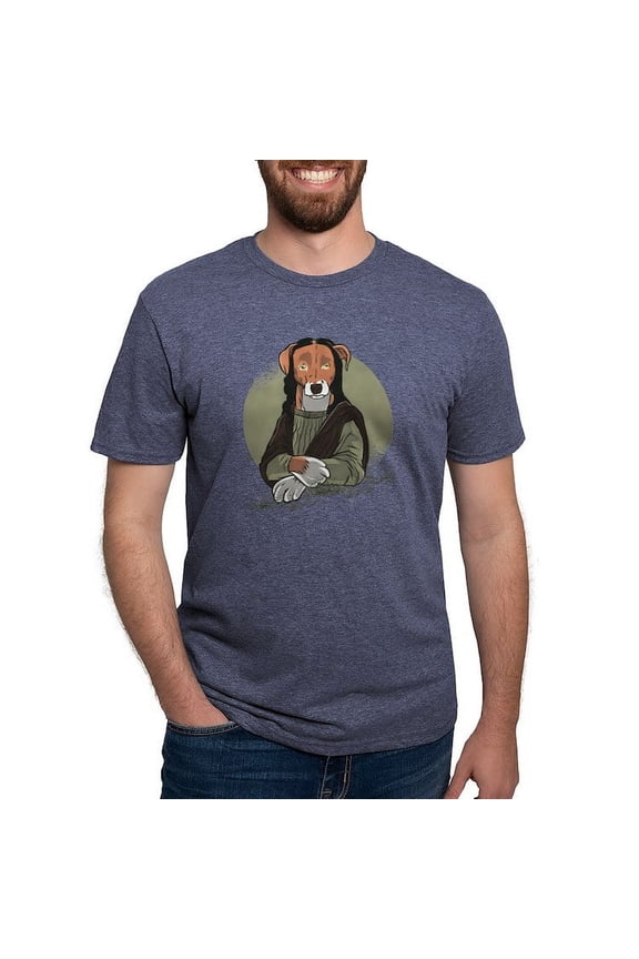 - Mona Lisa Dog T Shirt - Mens Tri-blend T-Shirt
