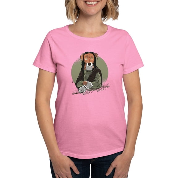 CafePress - Mona Lisa Dog T Shirt - Women's Traditional Fit Dark T-Shirt