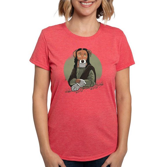 CafePress - Mona Lisa Dog T Shirt - Womens Tri-blend T-Shirt