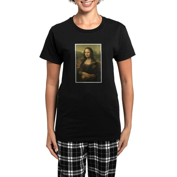 CafePress - Mona Lisa Women's Dark Pajamas - Women's Short Sleeve Print T-Shirt and Pants Dark Cotton Pajama Set