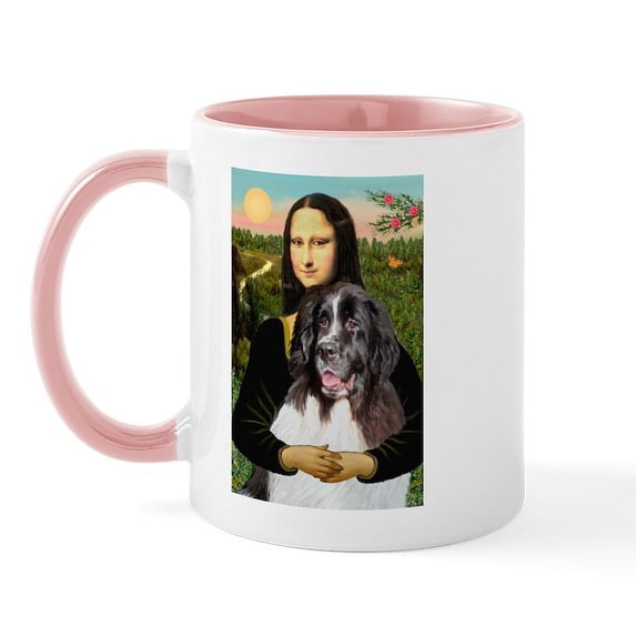 CafePress - Mona Lisa's Landseer Mug - 11 oz Ceramic Mug - Novelty Coffee Tea Cup