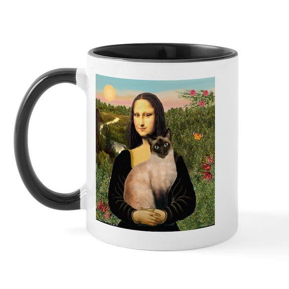 CafePress - Mona's Siamese Cat Mug - 11 oz Ceramic Mug - Novelty Coffee Tea Cup
