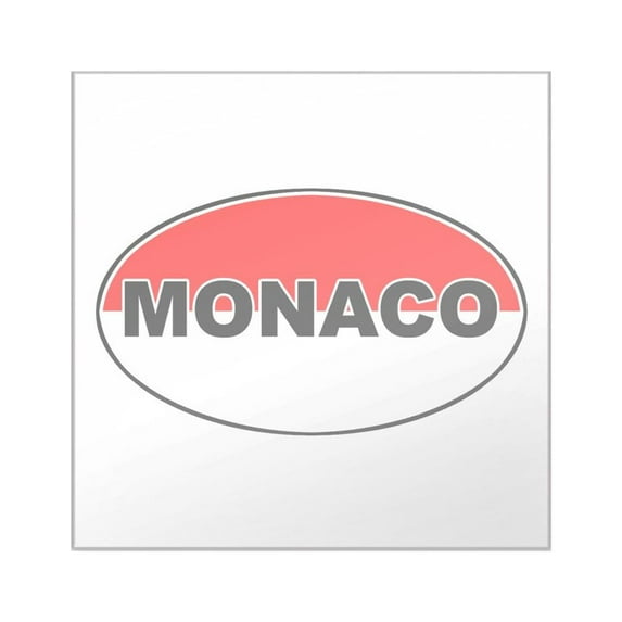 CafePress - Monaco2 Flag Oval - Square Sticker 3" x 3"