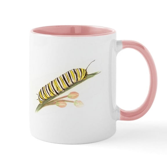 CafePress - Monarch Butterfly And Caterpillar Mugs - 11 oz Ceramic Mug - Novelty Coffee Tea Cup