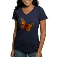 thumbnail image 1 of CafePress - Monarch Butterfly Women's V Neck Dark T Shirt - Women's V-Neck Dark T-Shirt, 1 of 4