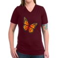 thumbnail image 1 of CafePress - Monarch Butterfly Women's V Neck Dark T Shirt - Women's V-Neck Dark T-Shirt, 1 of 1