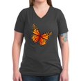 thumbnail image 1 of CafePress - Monarch Butterfly Women's V Neck Dark T Shirt - Women's V-Neck Dark T-Shirt, 1 of 1