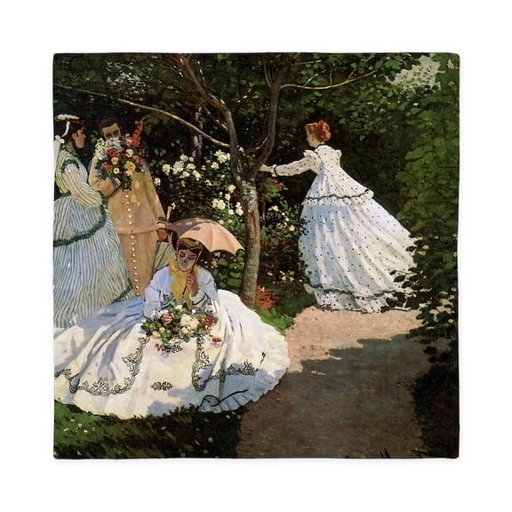 CafePress - Monet Women In The Garden Queen Duvet Cover - Queen Duvet
