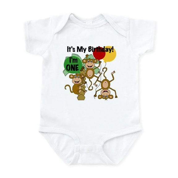 CafePress - Monkey 1St Birthday Infant Bodysuit - Baby Light Bodysuit, Size Newborn - 24 Months