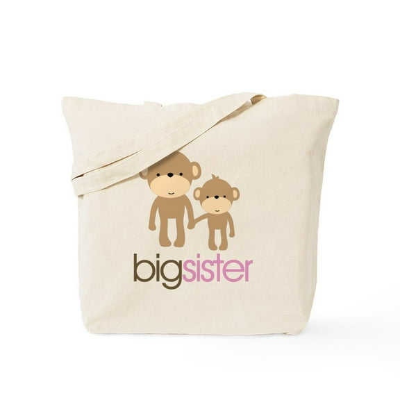 CafePress - Monkey Big Sister Tote Bag - Unisex Canvas Tote Bag, Beige, 1-Piece