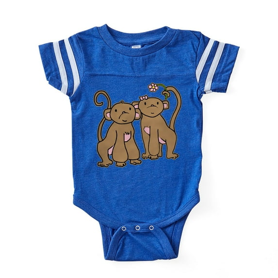 CafePress - Monkey Couple - Cute Infant Baby Football Bodysuit