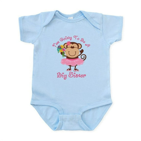 CafePress - Monkey Future Big Sister Infant Bodysuit - Baby Light Bodysuit, Size Newborn - 24 Months