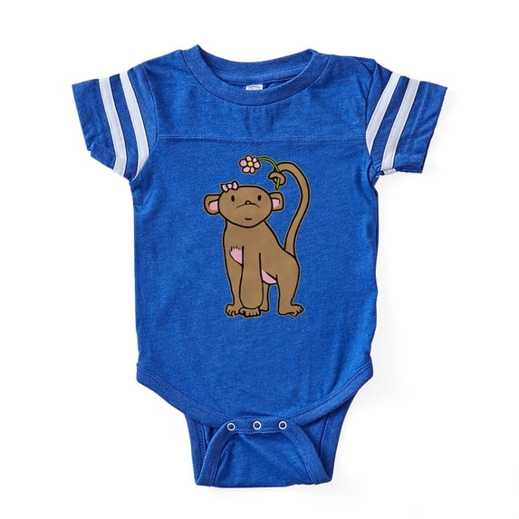 CafePress - Monkey Girl - Cute Infant Baby Football Bodysuit