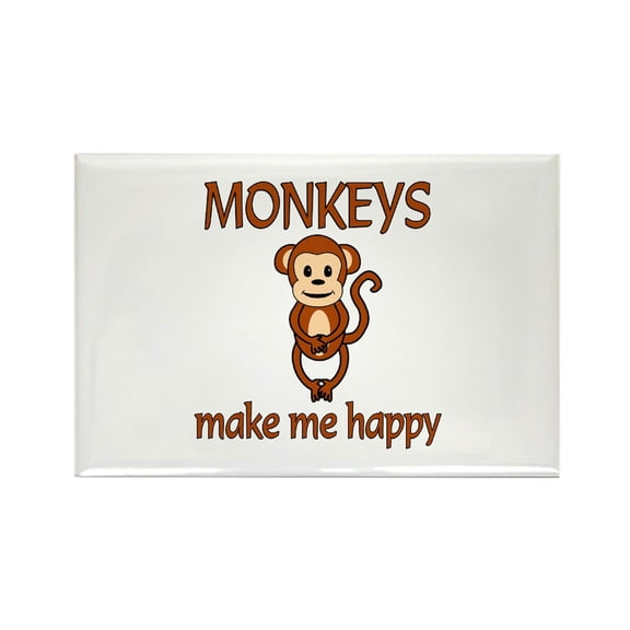 CafePress - Monkey Happy - Rectangle Magnet, 2"x3" Refrigerator Magnet