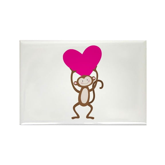 CafePress - Monkey Heart - Rectangle Magnet, 2"x3" Refrigerator Magnet
