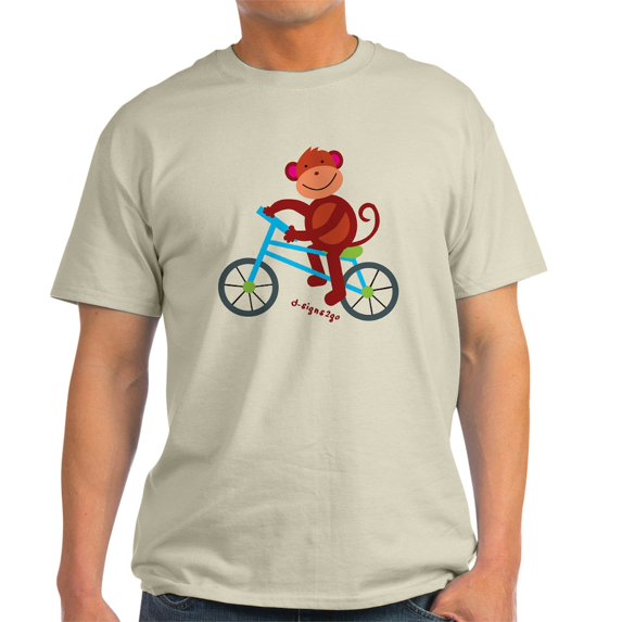 CafePress - Monkey In Blue Bike Light T Shirt - Light T-Shirt - CP